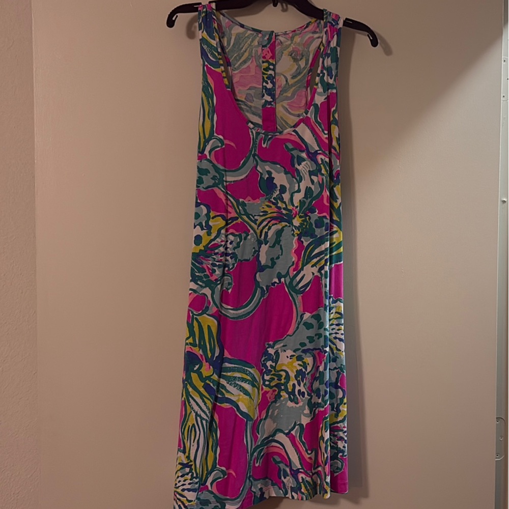 Lilly Pulitzer Pink and Green Scoop Neck Sundress
